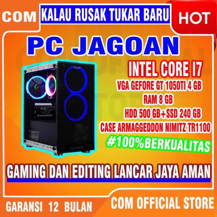 Jual PROMO BIG SALE KOMPUTER GAMING FULL SET PC COMPUTER RAKITAN I7 VGA GEFORE GT 1050TI CPU