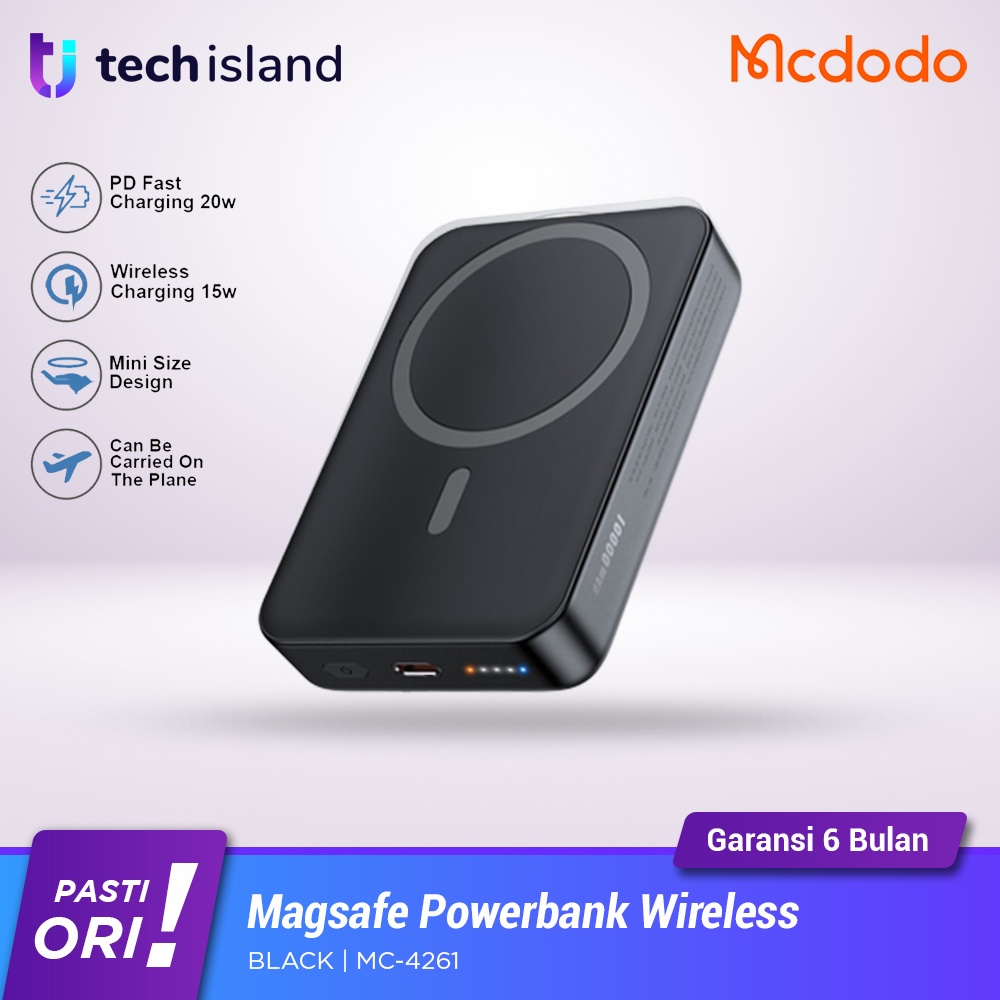 Jual Mcdodo PB Magsafe Magnetic Powerbank Wireless 20W Fast Charging PD ...