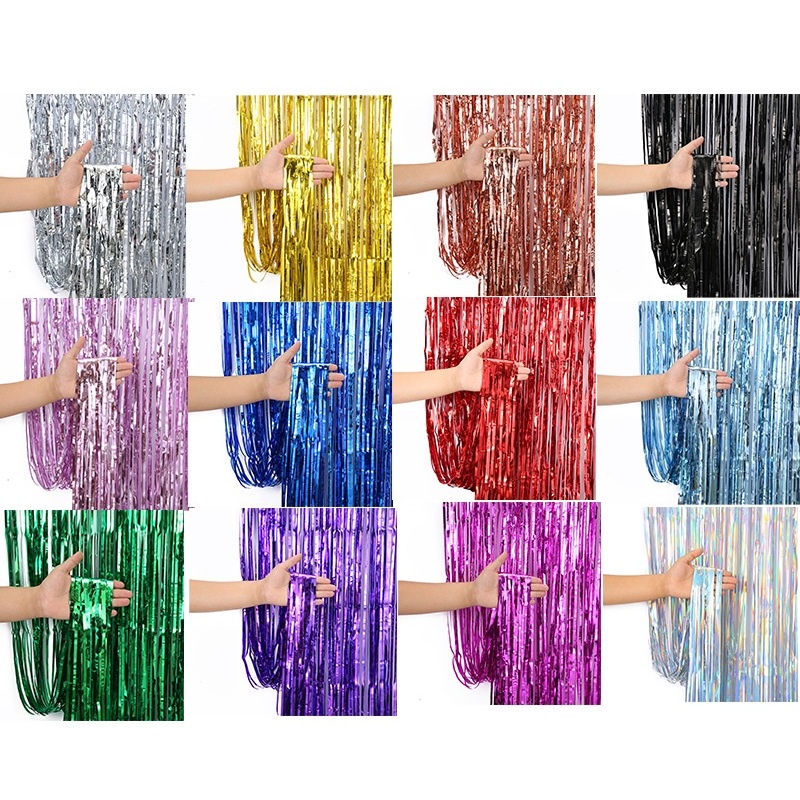 Jual Tirai Pesta Tirai Foil Curtain Rumbai Tirai Ulang Tahun Tirai ...