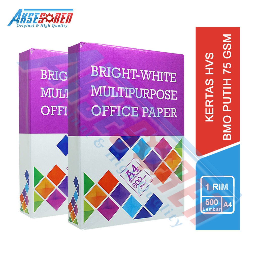 Jual Aksesoren Kertas HVS BMO A4 [1 Rim/500 Lembar] / Kertas Printer ...