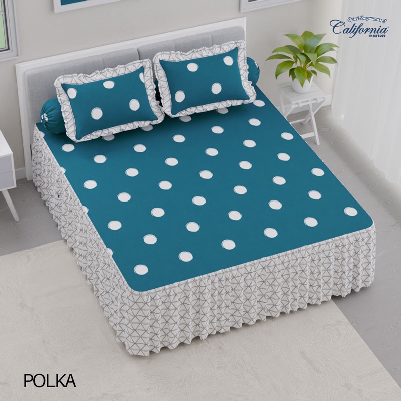 Jual CALIFORNIA Sprei King Rumbai 180x200 Polka | Shopee Indonesia