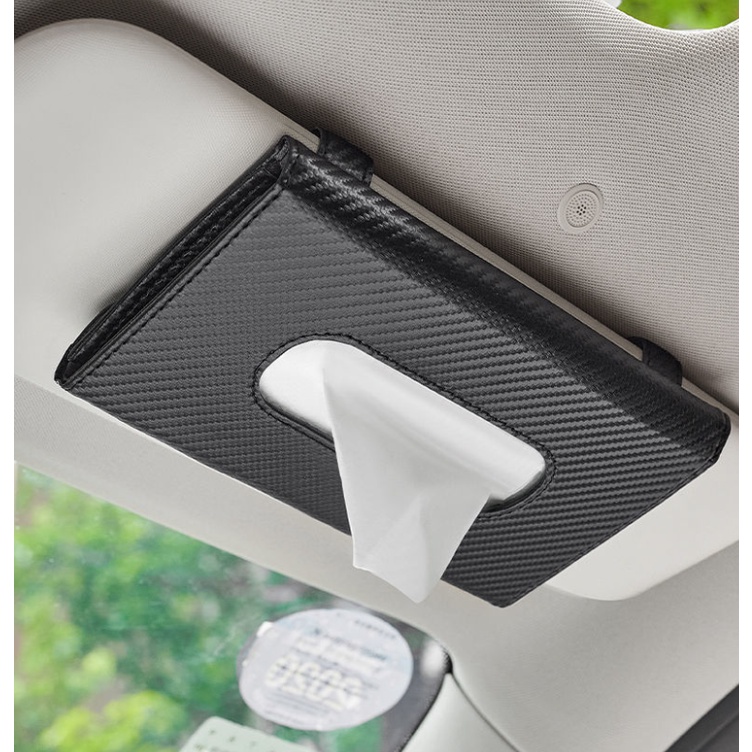 Tempat Tisu Kotak Tisu Sunvisor Mobil Bahan PU Leather Aksesoris Interior Mobil Variasi Mobil