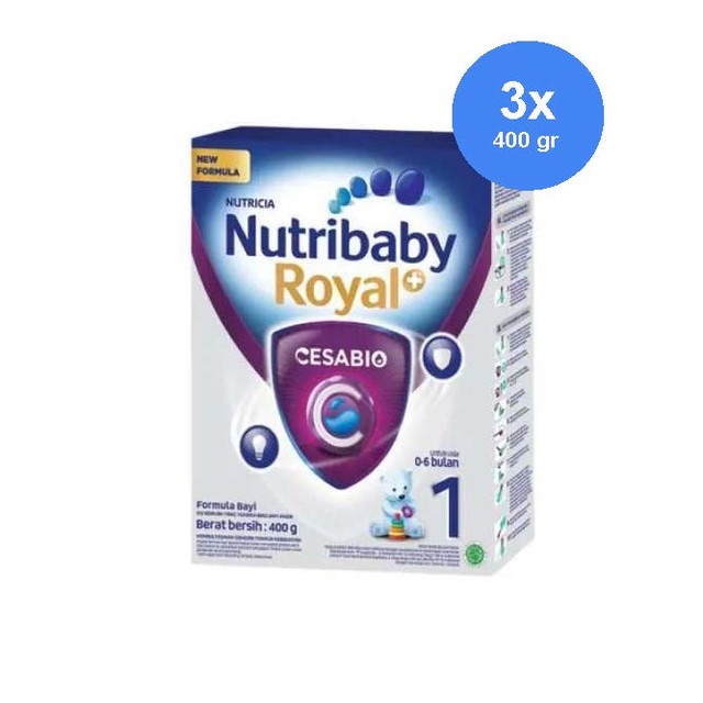 Jual Nutribaby Royal+ Cesabio 1 Formula Bayi Bubuk 400 gr x 3 | Shopee ...