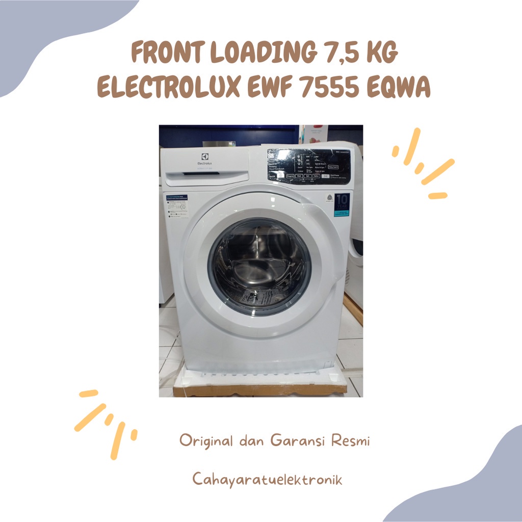Jual MESIN CUCI ELECTROLUX EWF7555EQWA BUKAAN DEPAN 1 TABUNG 7,5 kg