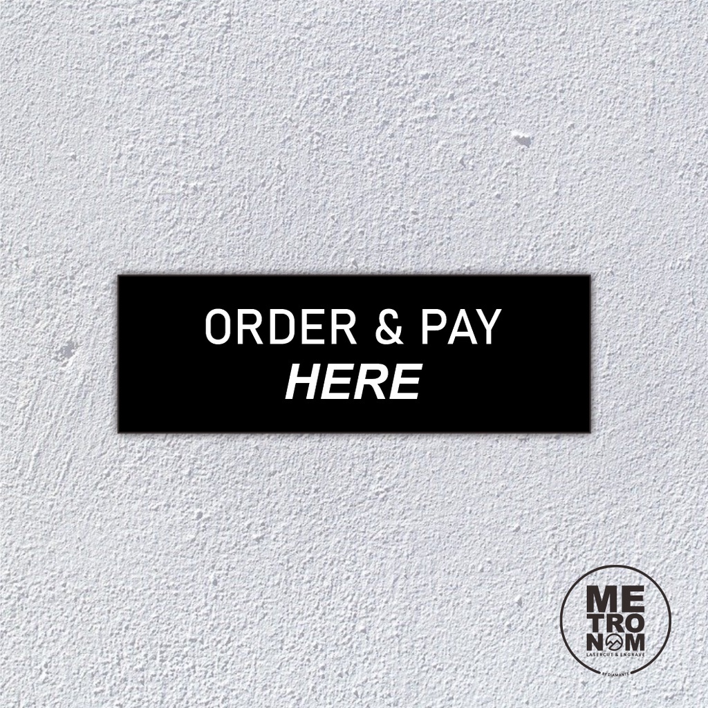 Jual Order and Pay Here Sign Board Akrilik | Shopee Indonesia