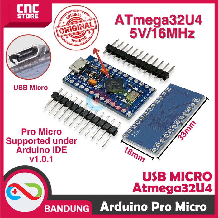 Jual ARDUINO PRO MICRO ARDUINO PROMICRO ATMEGA32U4 5V 16HZ MICRO USB ...