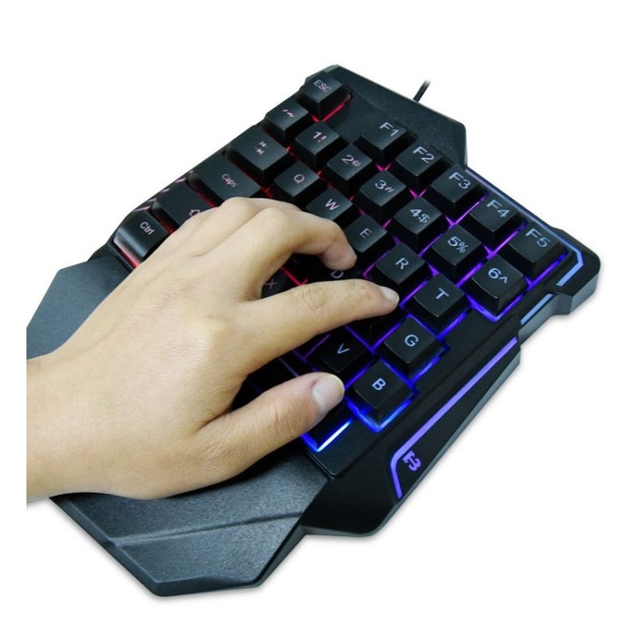 Jual Gaming Keyboard Single Hand Semi Mechanical Rainbow Light | Shopee ...