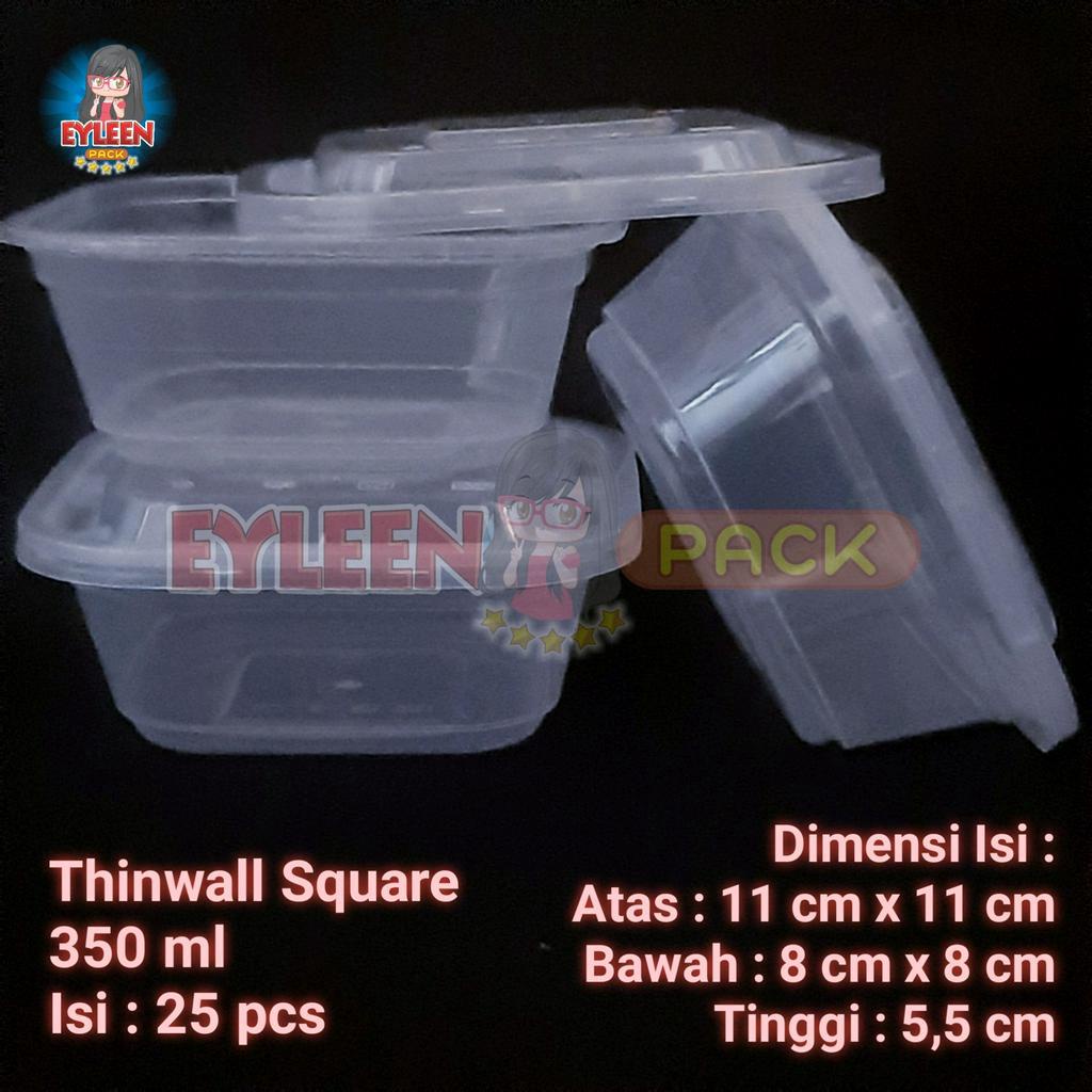 Jual Thinwall Square 350 Ml Thinwall Kotak 350 Ml Food Container