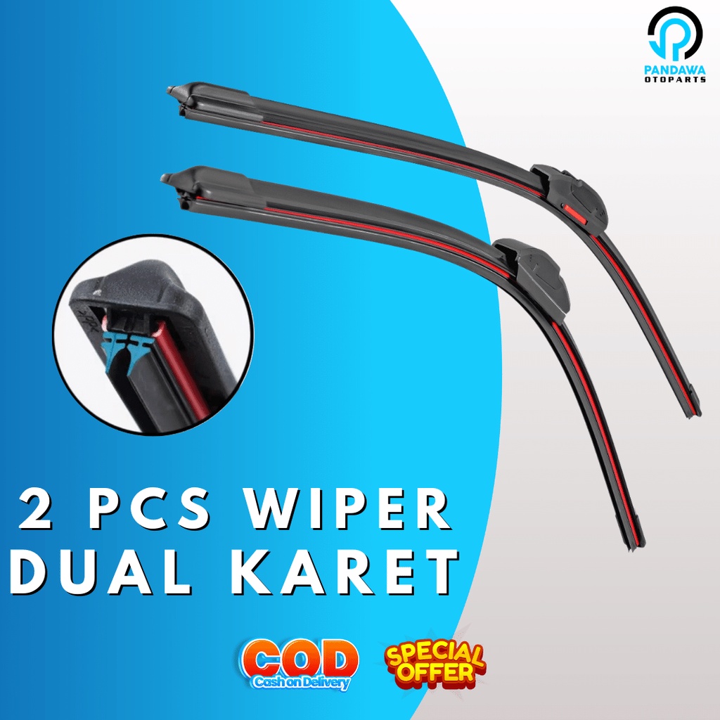 Jual Wiper Frameless Dual Blade Isuzu Mux Wiper Lapis Karet Frameless Model Karet Ganda Dobel