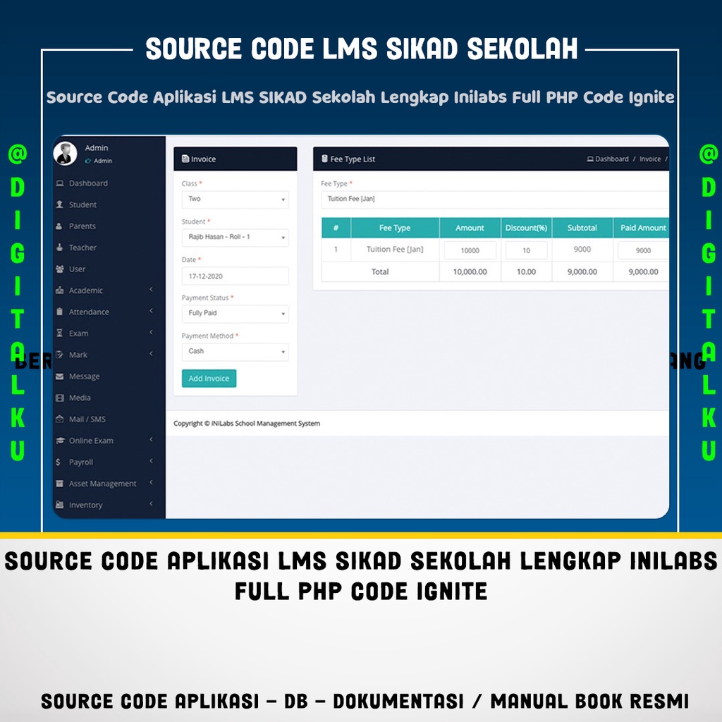 Jual Source Code Aplikasi LMS SIKAD Sekolah Lengkap Inilabs Full PHP ...