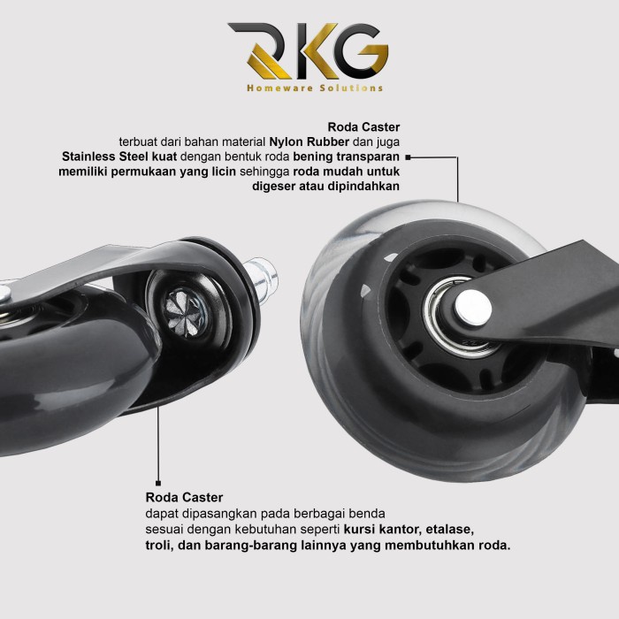Jual RKG Roda Kursi Kantor 3'' / Wheel Castor 3 Inch / Roda Caster 3 ...
