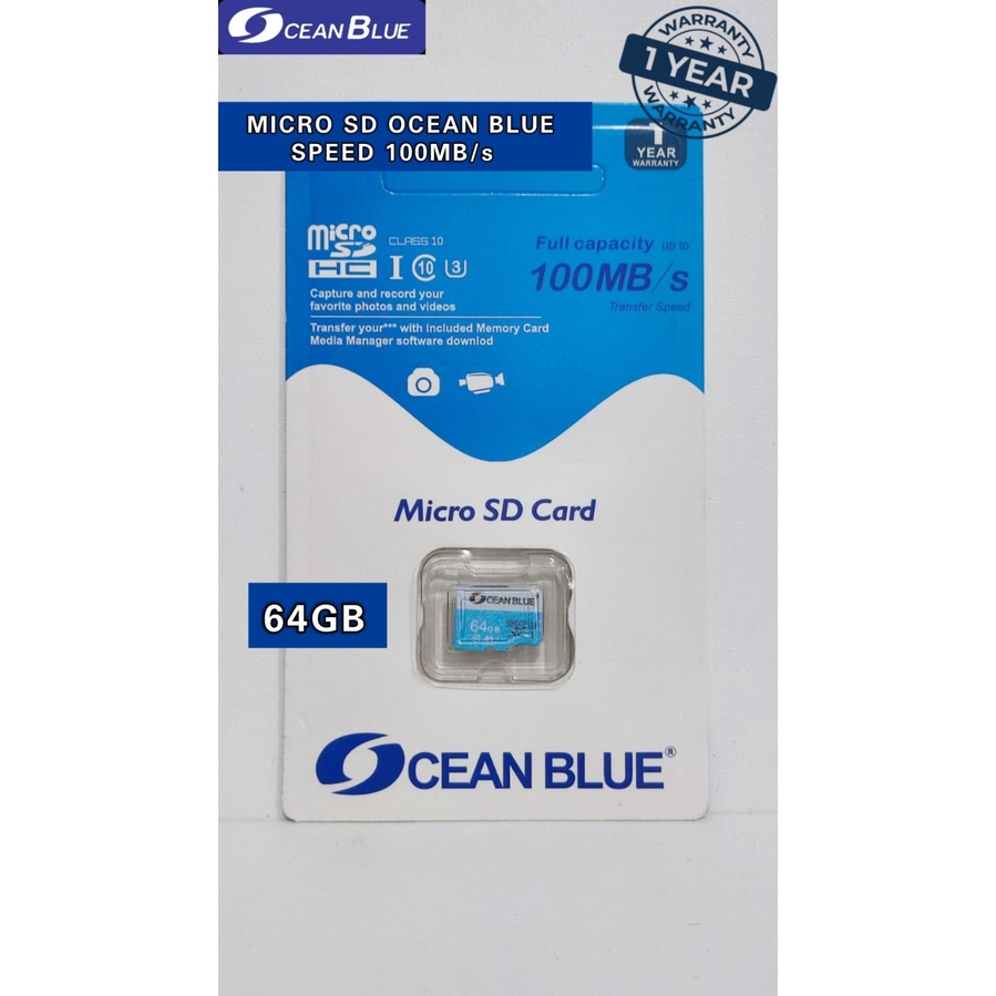 Jual OCEAN BLUE microSD Memory Card Kartu Memori Original TF Class10 Kapasitas 8 16 32 64 128