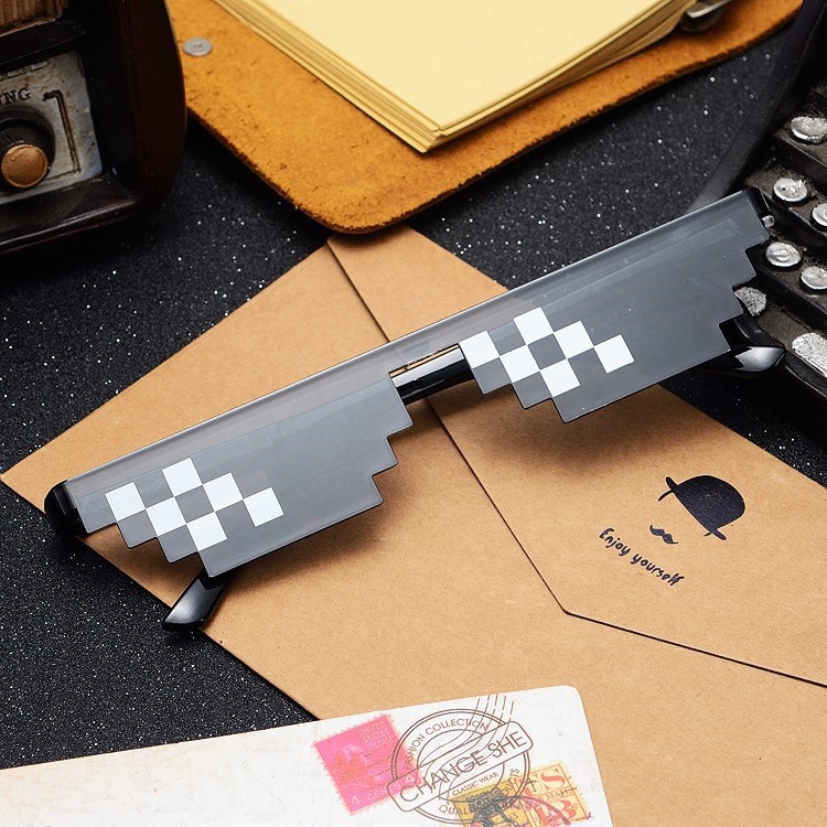 Jual Kacamata Model Pixel Minecraft Mosaics Thug Life Style Bentuk