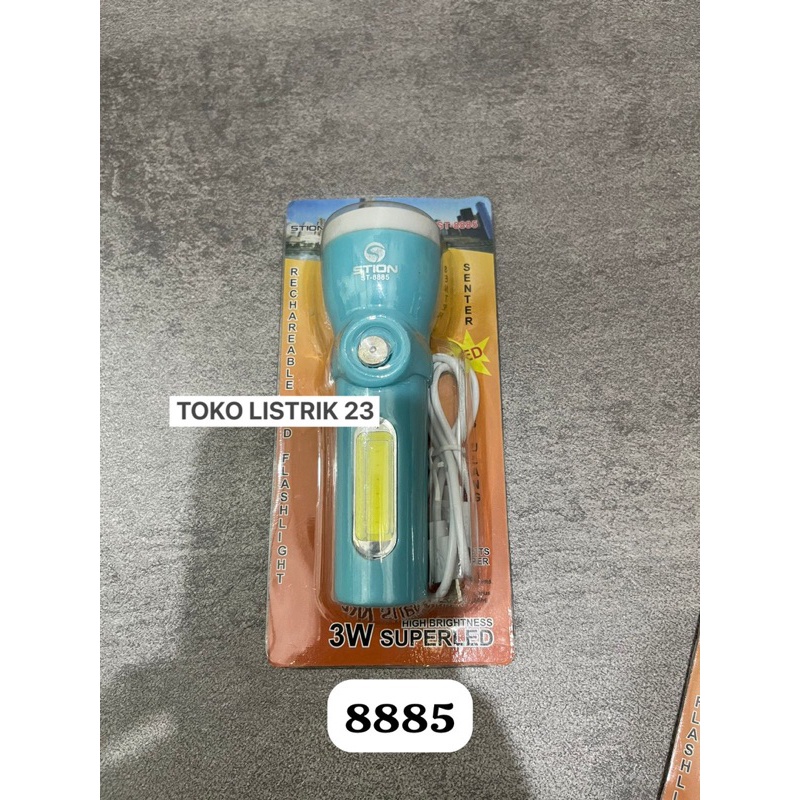 Jual Senter charge mini + emergency LED cob SUPER TERANG (warna random ...