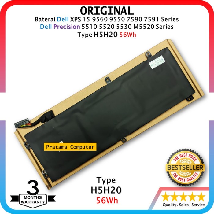 CRLYLC 56Wh H5H20 Batteria per Portatile Dell XPS 15 9550 9560 9570 7590 Precision 5510 5520 5530 5540 M5520 Dell Inspiron 7501 7590 7591 Series HSH20 M7R96 62MJV 451-BCBT 5D91C 5041C 05041C Battery