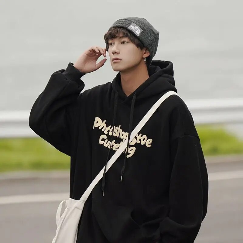 Hoodie Cityboy CuteBng Pria Wanita Sweatshirt Men American High Street  Bahan Fleece Jumbo Up 5XL Hoodies Streetwear Hip Hop Hoody Mens Autumn