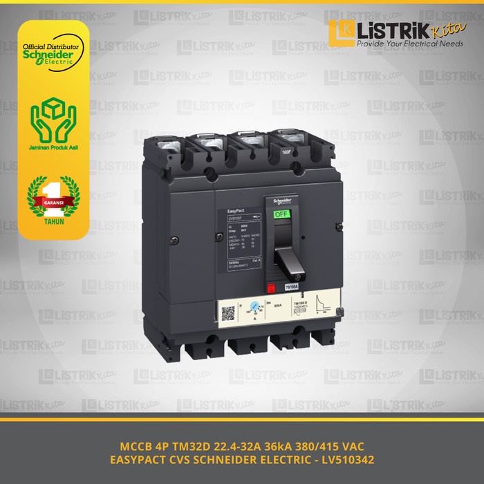 Jual Schneider Mccb Cvs100F 36Ka Tm32D 22.4-32A 4P3D - Lv510342 ...