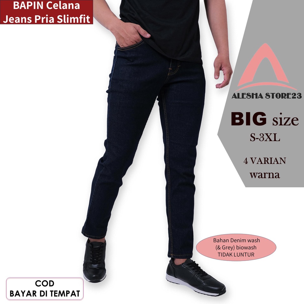 Jual Bapin Celana Jeans Pria Slimfit Kualitas Premium Warna Biowash