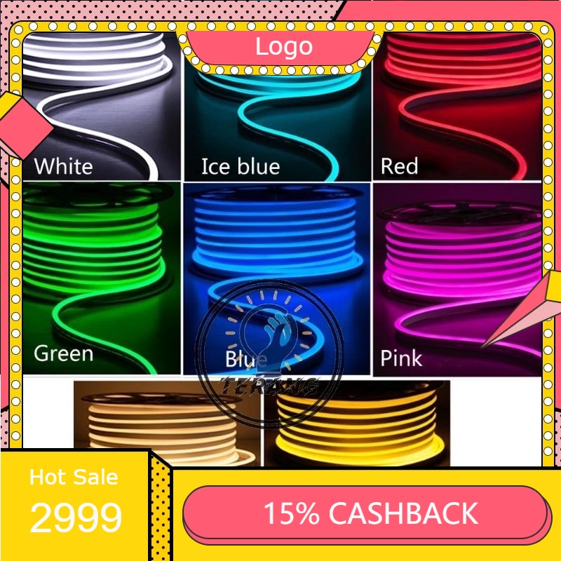 Jual Paket Lampu Neon Flex 220v 1m 2m 3m 4m 5m 5 Meter Led Selang Fleksibel 220v Warna Neon Box 