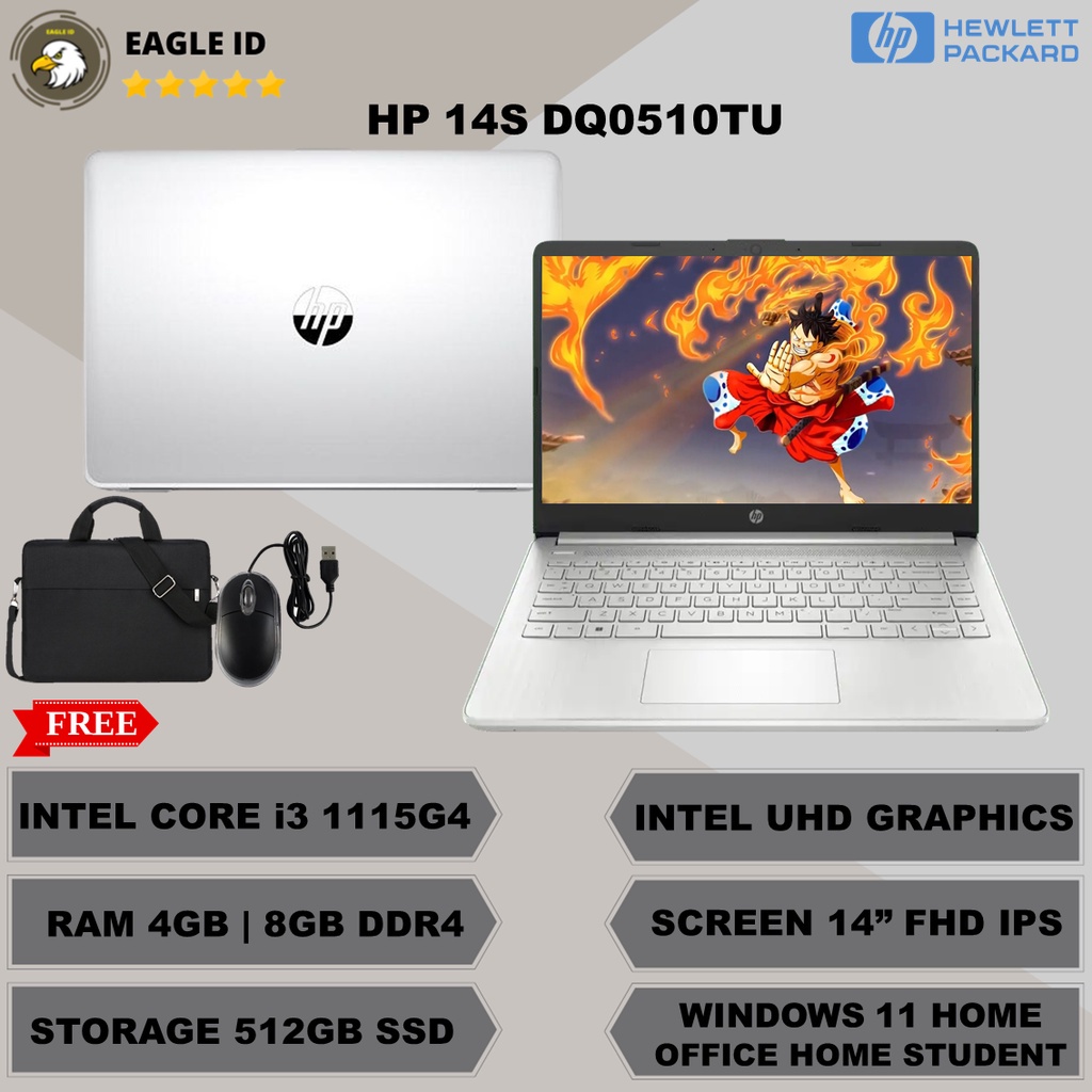 Jual Promo Laptop Kuliah Murah Hp 14s Dq2614tu Intel Core I3 1115g4 Ram 8gb 512gb Ssd Win11ohs 2445