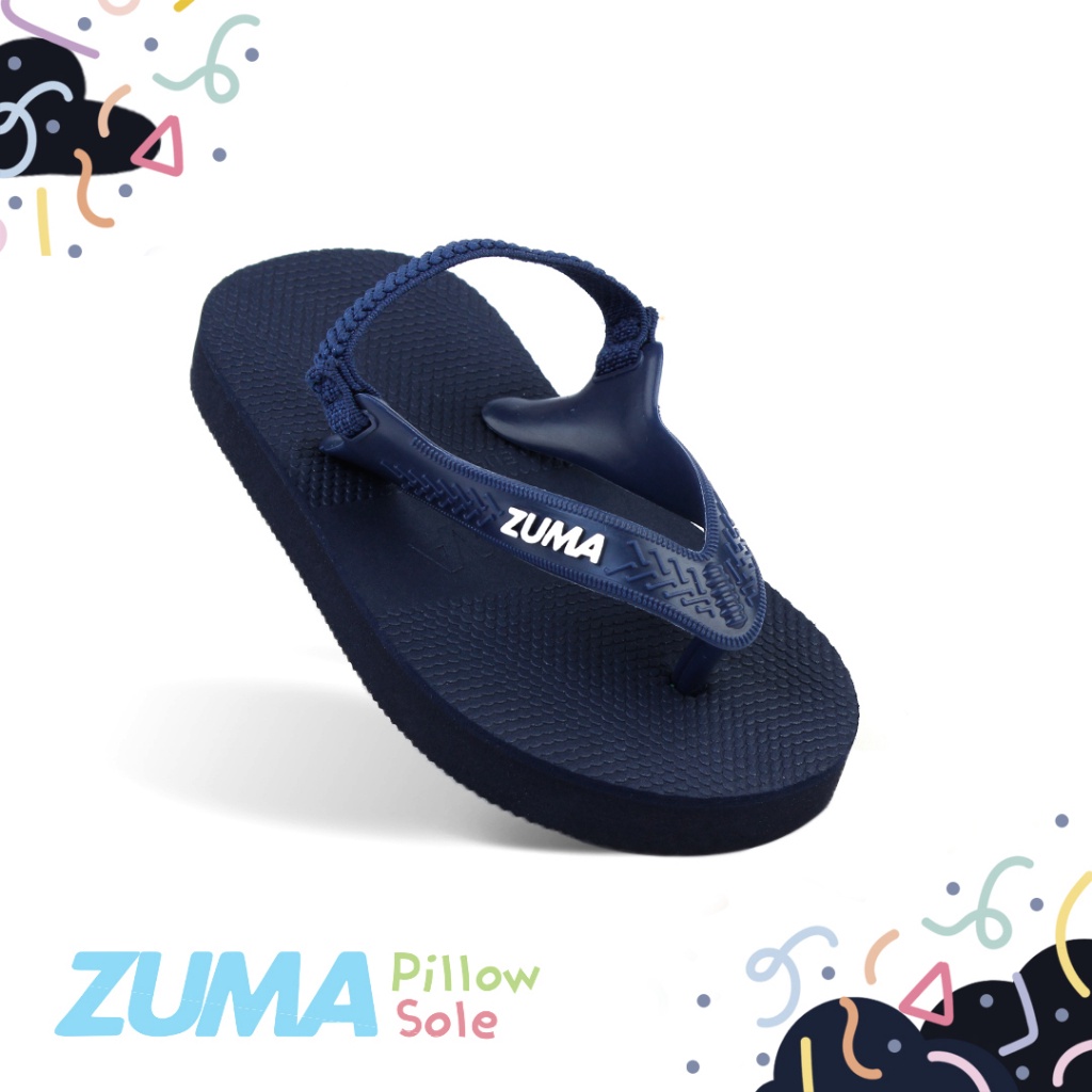 Jual Zuma Baby Classic 4 Navy, Sandal Jepit Bayi Karet Tali Belakang