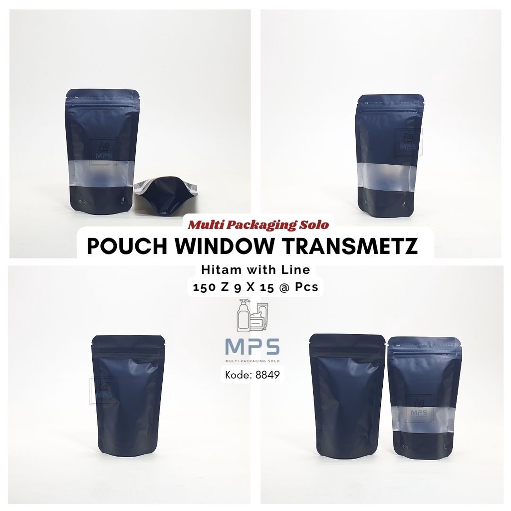 Jual Pouch Window Transmetz Hitam Line 150 Z 9 X 15 @ Pcs / Pouch Kopi ...