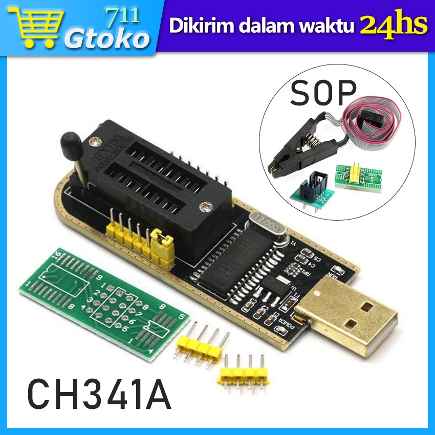 Jual CH341A 24 25 Series Eeprom Flash BIOS USB Programer Downloader ...