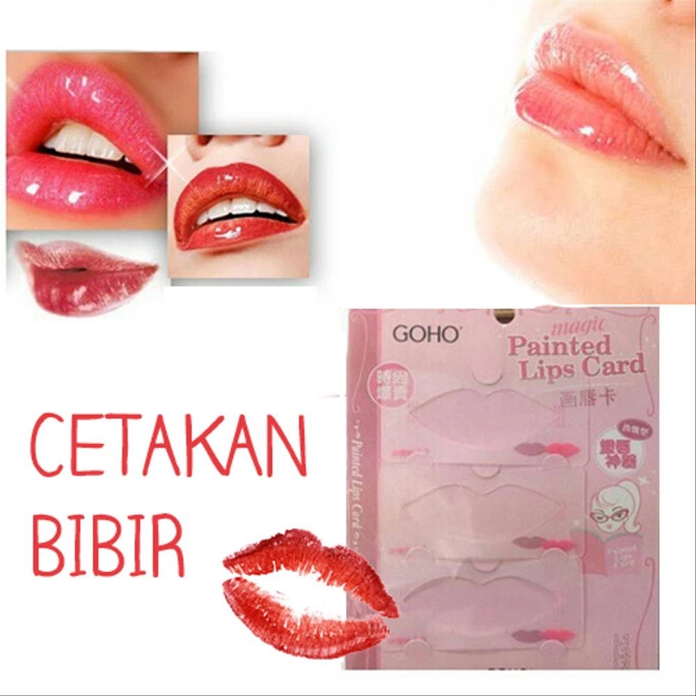 [UNIK88] Cetakan Bibir / Cetakan Lipstick - Painted Lips card ( isi 3 pola ) | AutoStock