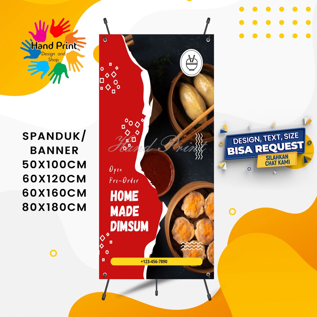 Jual Cetak Spanduk Banner Jualan Dimsum Ayam Dimsum Udang Makanan C