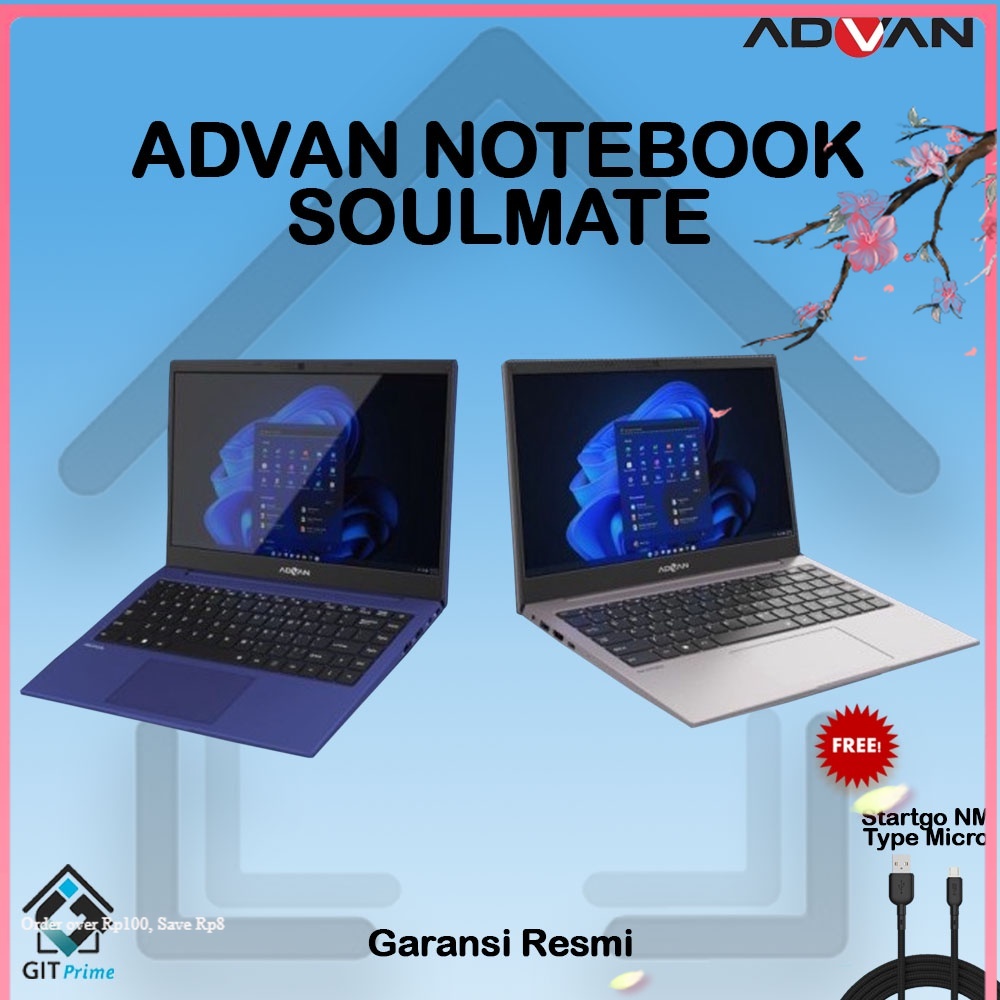 Jual ADVAN Notebook SOULMATE Celeron N4020 4GB 128GB 256GB Garansi ...