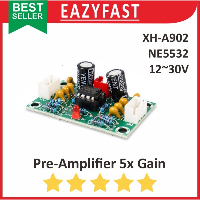 Jual Preamp Pre Amp Amplifier NE5532 5x Gain Penguat Awal Ampli XH-A902 ...