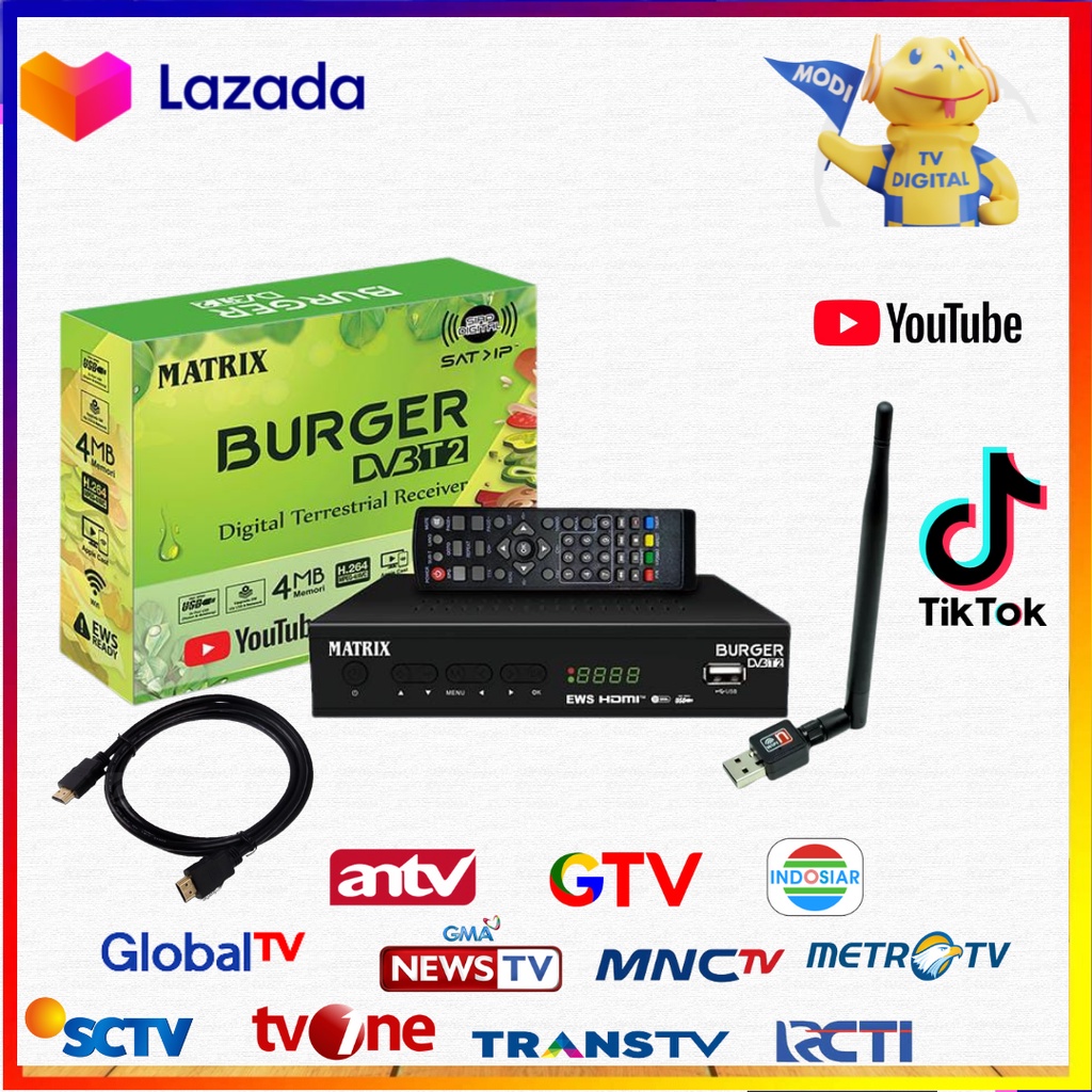 Jual ORIGINAL Matrix Set Top Box DVB T2 STB EWS Apple Full HD Receiver