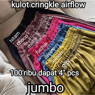 PROMO 100 Ribu 4 Pcs Kulot Crinkle Jumbo Wanita