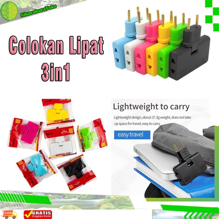 Jual Colokan Lipat In Power Socket Extension Travel Adaptor Stop