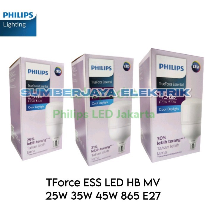 Jual PHILIPS Tforce TrueForce ESSENTIAL LED 25W 35W 45W Watt E27 6500K ...
