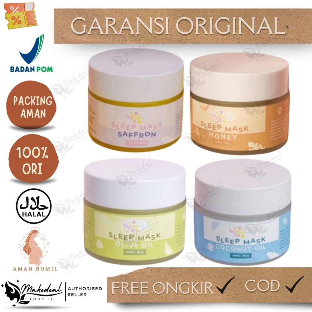 Jual READY STOK BYBDKA Sleeping Mask 15gr 50gr Saffron Honey Coconut ...