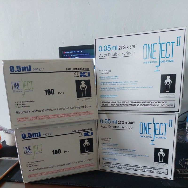 Jual Spuit 0.5ml Onejeck dan spuit 0.05ml Onejeck (Perbox 100pcs ...