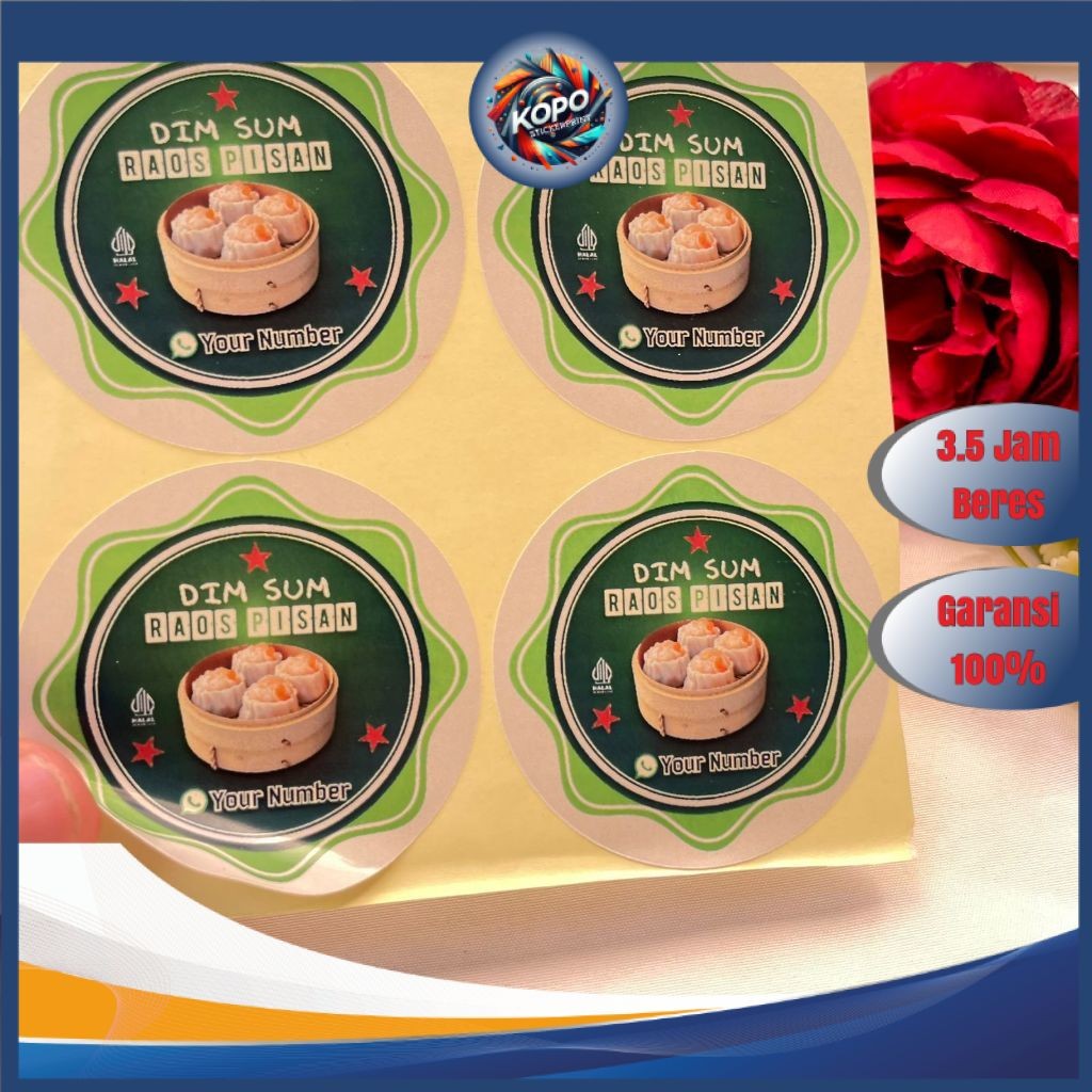 Jual KOPO Sticker Print Label Makanan Dimsum Stiker Edisi Dim Sum ...