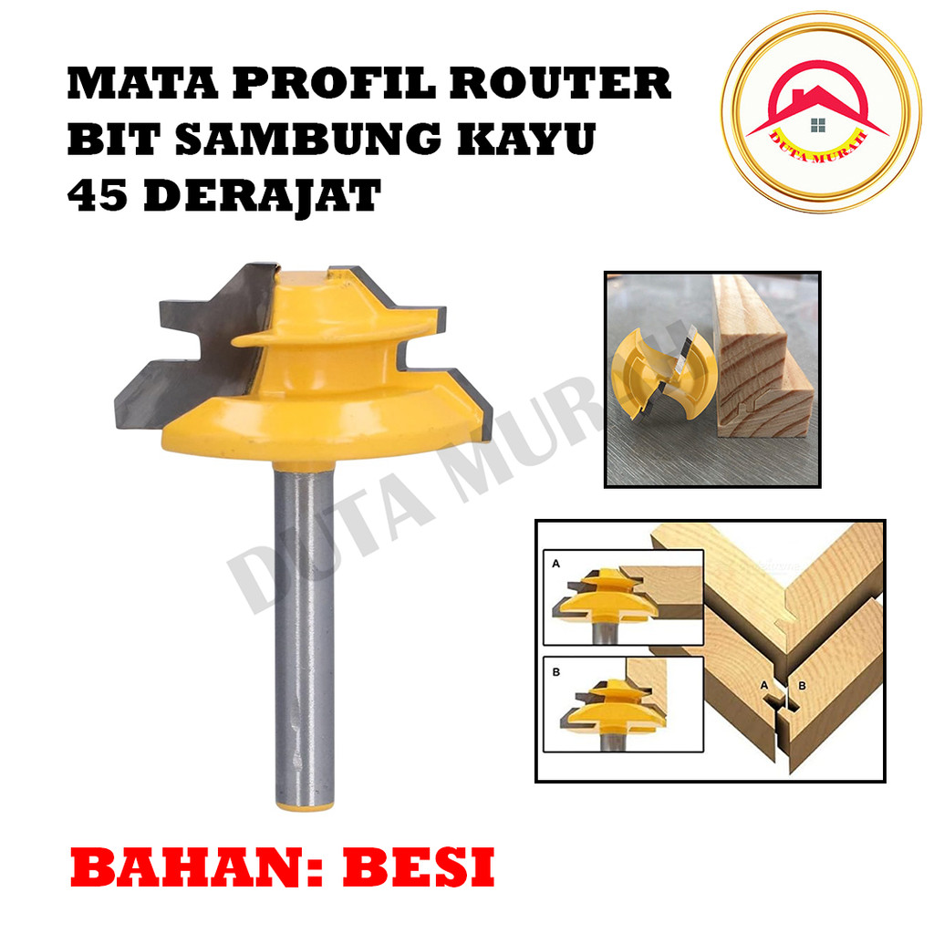 Jual Mata Bor Drill Bit 45 Degree Pembuat Sambungan Pola Lock Mitter ...