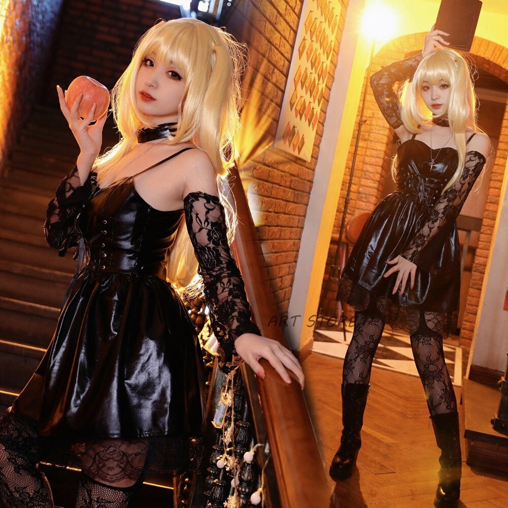 Jual Preorder Anime Death Note Misa Amane Cosplay Costume Leather Sexy