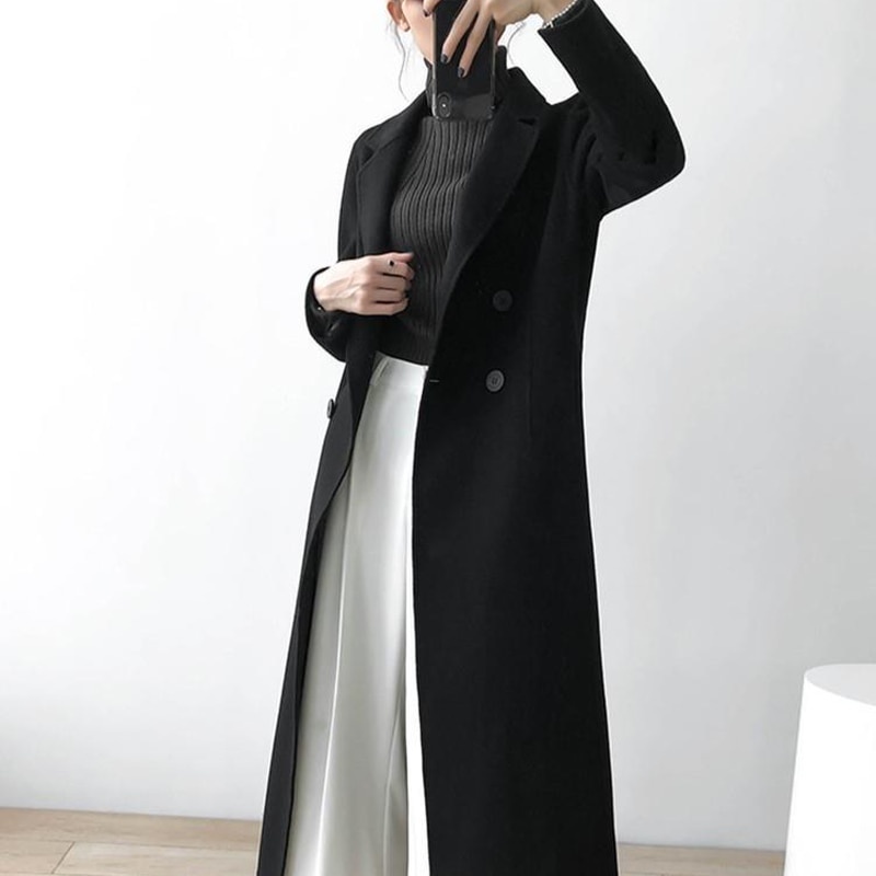 Jual Jaket Jas Blazer Long Coat Panjang Wanita Korea Style Musim