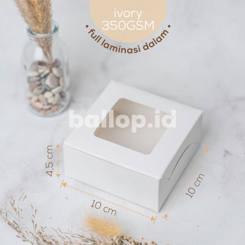 Jual Ivory 10 10 45 Cm Laminasi Jendela Kotak Box Dus Donat Cookies Roti Shopee Indonesia 1663