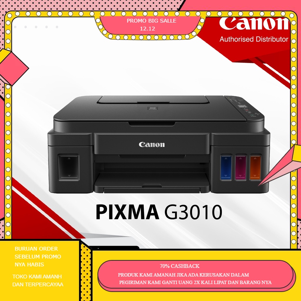Jual Canon PIXMA G3010 Wireless Mutifunction InkTank Printer Shopee