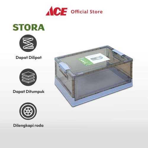 Jual Ace Stora X X Cm Kotak Penyimpanan Lipat Dengan Roda Biru Wadah Kotak Simpan