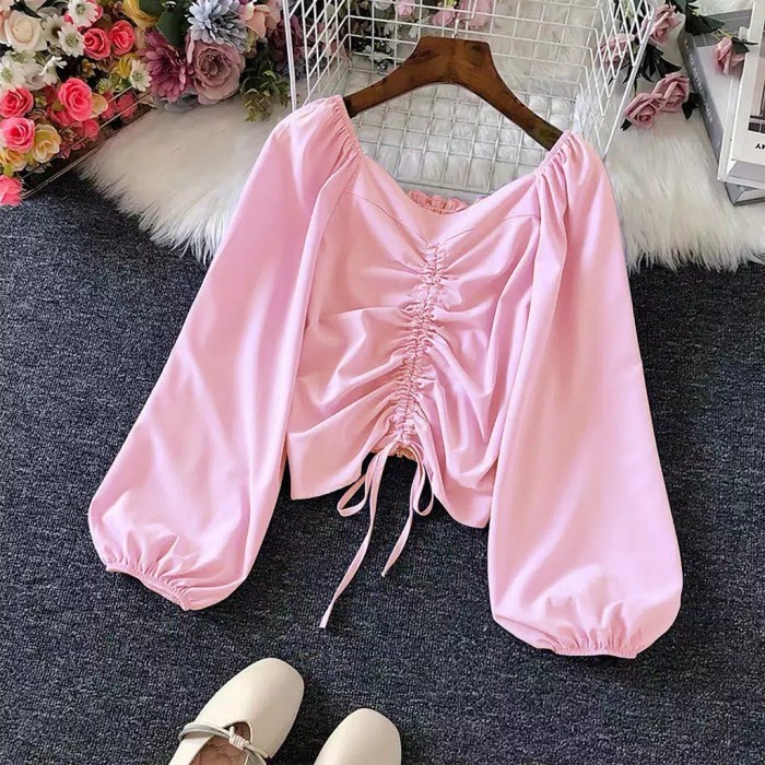 Jual PROMO!!Ghea Top Atasan Crop Muslim Aero Blouse Pakaian Wanita