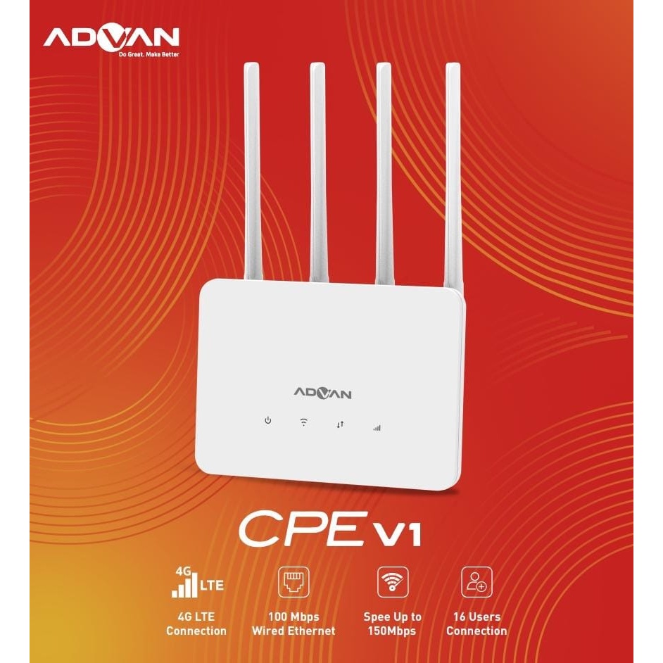 Jual Advan CPE V1 modem router wifi 4G LTE 4 antena unlock all operator ...