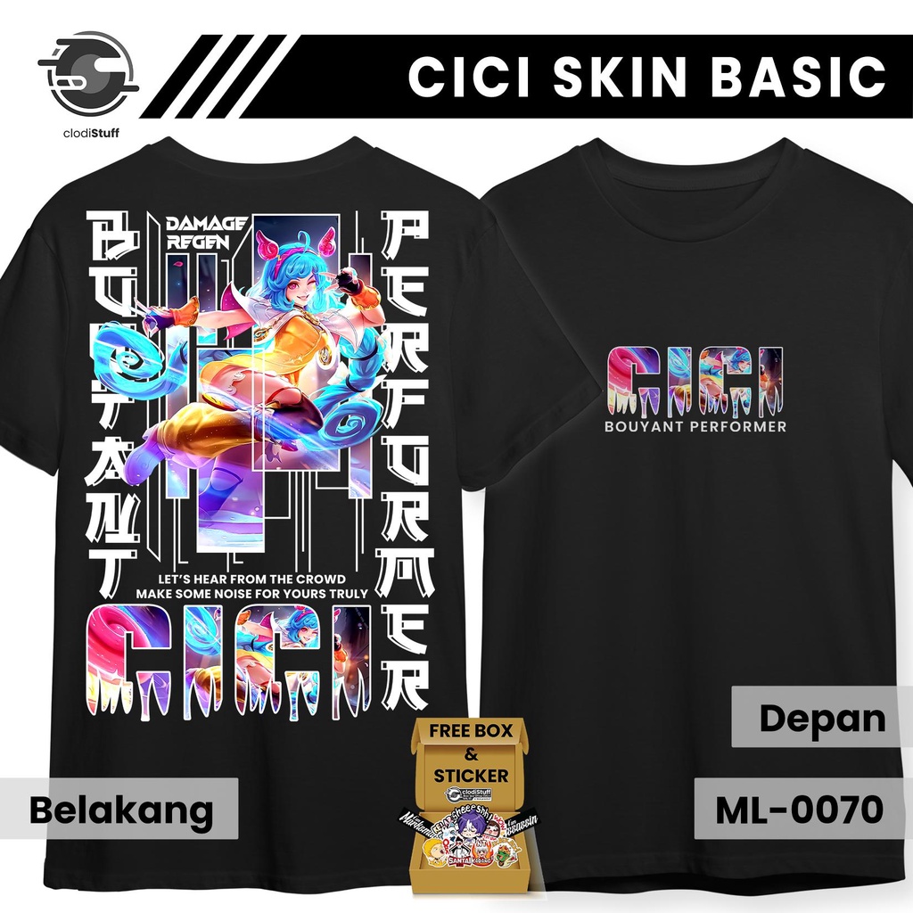 Jual Kaos CICI Mobile Legends Role Fighter ML MLBB Distro Lengan Pendek  Hitam Combed 24s | Shopee Indonesia