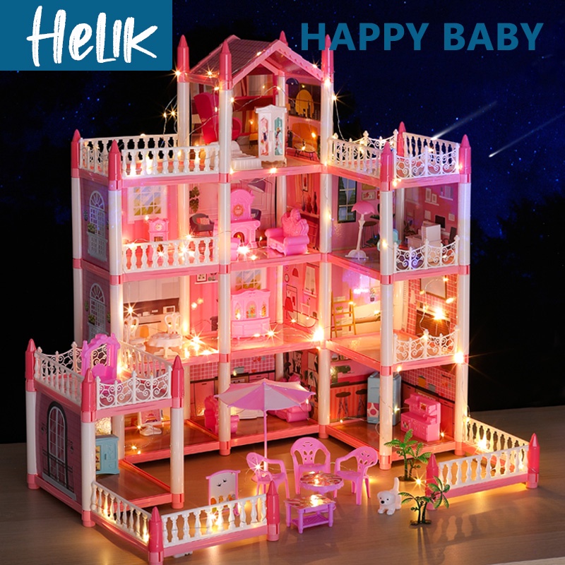 Jual Princess Kastil Mainan Rumah Rumahan dengan Lampu dan Boneka