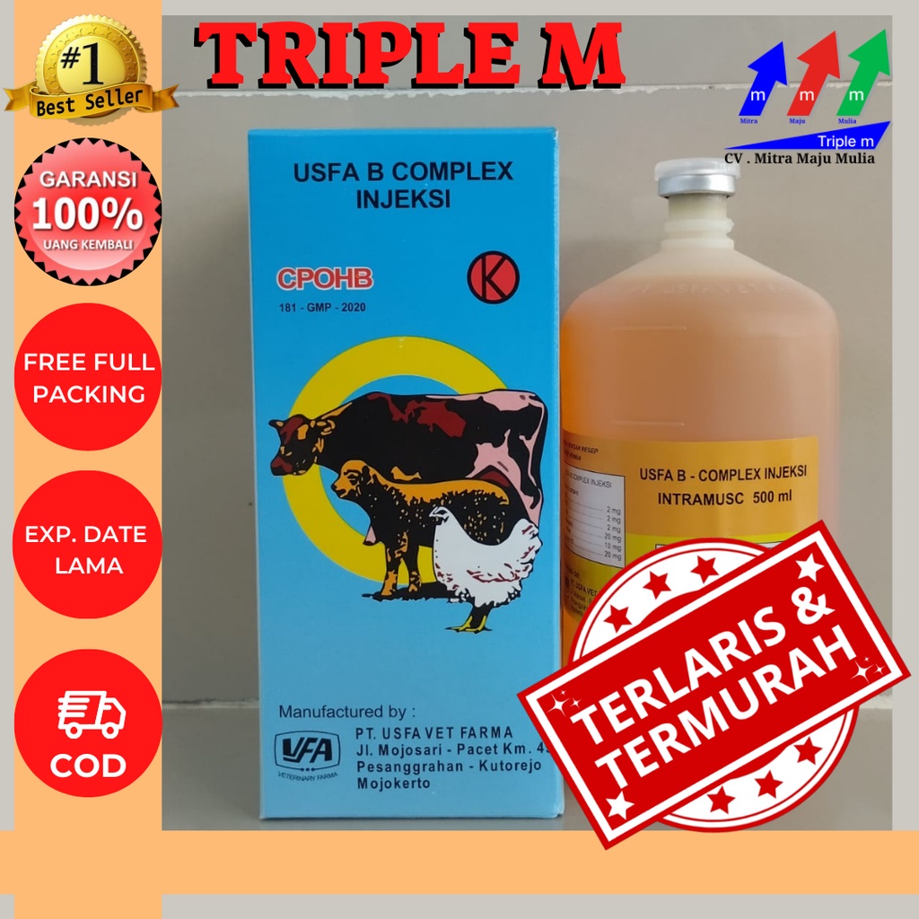 Jual USFA B COMPLEX Injeksi 500 Ml - Vitamin B Complex Hewan Ternak MMM ...