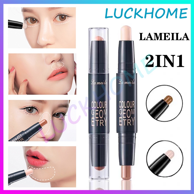 Jual Lameila Contouring Stick Face Stick Colour Geometry Duo Concealer Stick Contour Make up